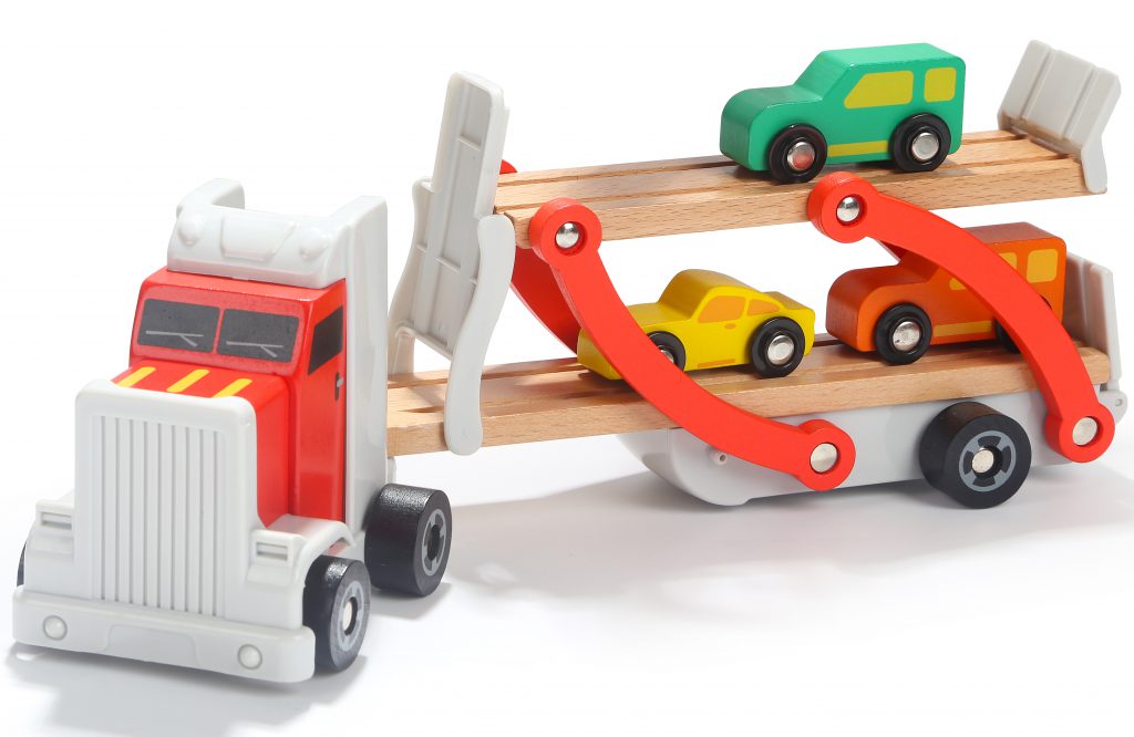 wooden transporter toy